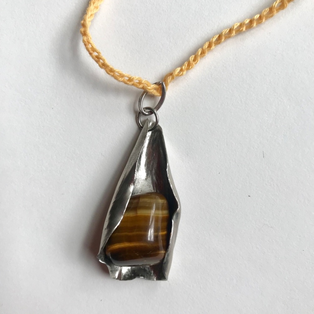 Tigers Eye Silver Handmade Necklace